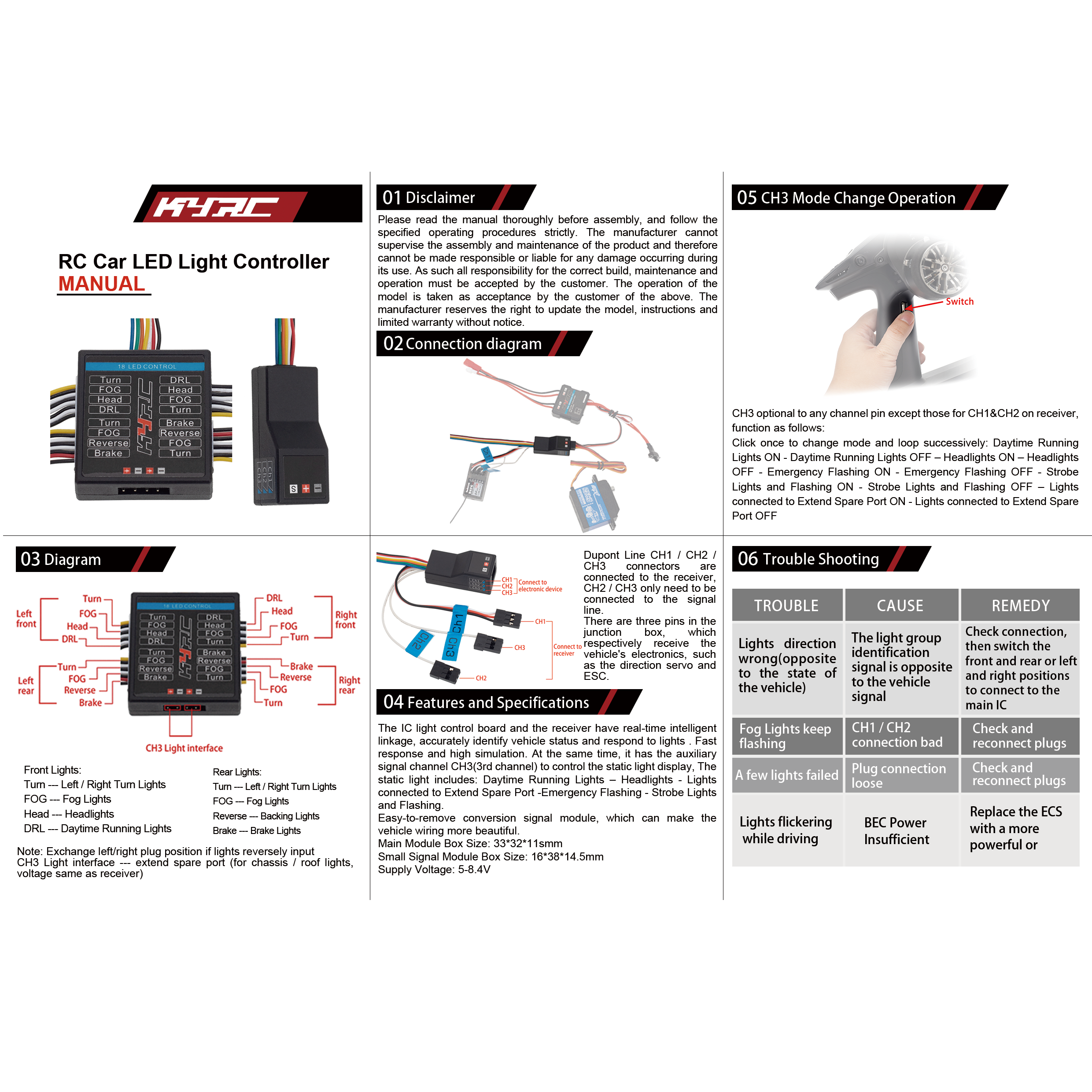 14 LED Lights System Front & R - Rc Hobby Horizon 리뷰 및 가격